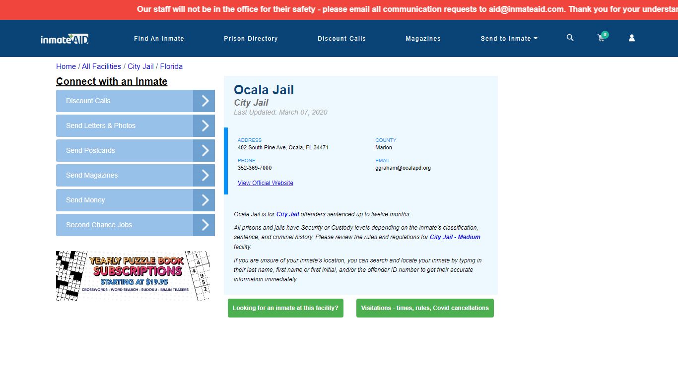 Ocala Jail | Inmate Locator