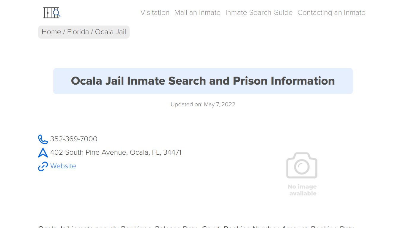 Ocala Jail Inmate Search, Visitation, Phone no. & Mailing ...